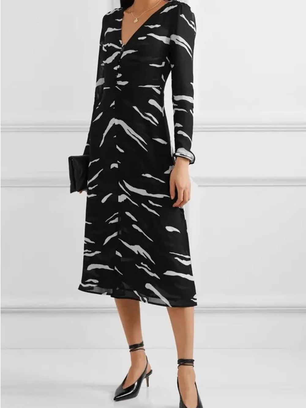 Women’s Reformation Orchard Printed Georgette Midi Dress - Size 10